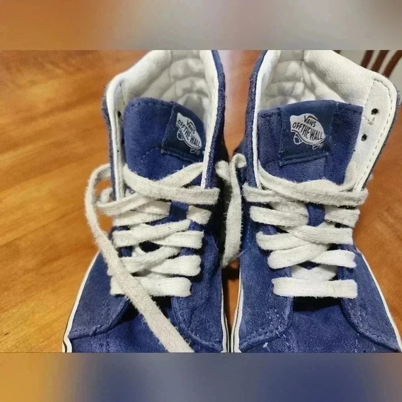VANS Sk8-Hi Top Shoes Blue Suede Slip Unisex Big Kids 4 - Picture 11 of 11